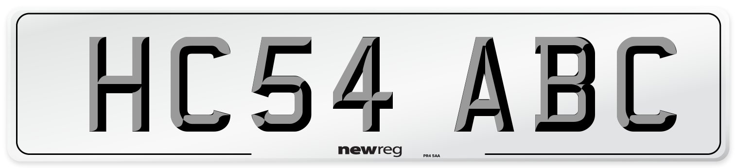 HC54 ABC Number Plate from New Reg